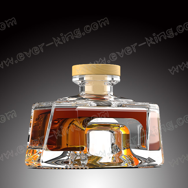 Polygonous Shape Mini Clear Glass 250 mL Liquor Bottles