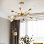 8 lights Bar chandelier hall kitchen island dining room Home Decor black gold