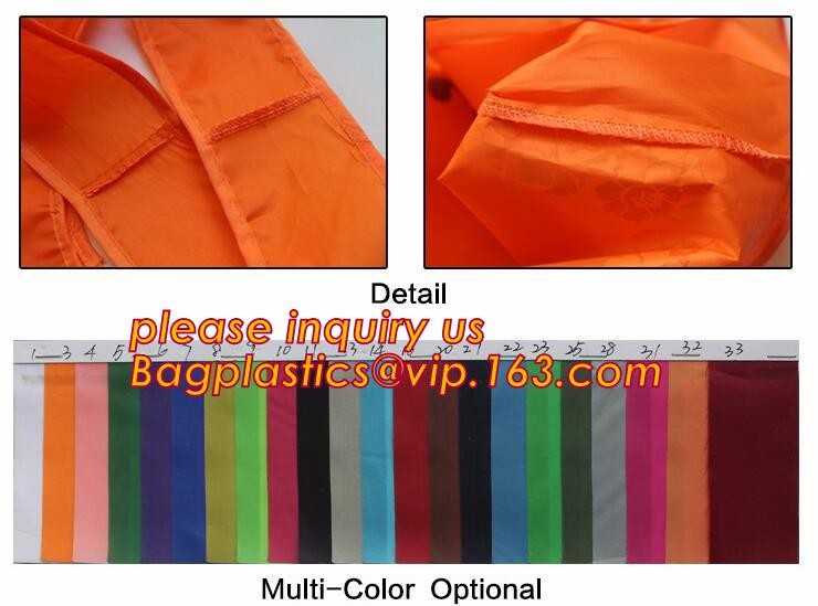 Recycled Foldable Nylon Polyester Tote Bag with logos polyester shopping bag Custom advertising handle non woven bag PAC