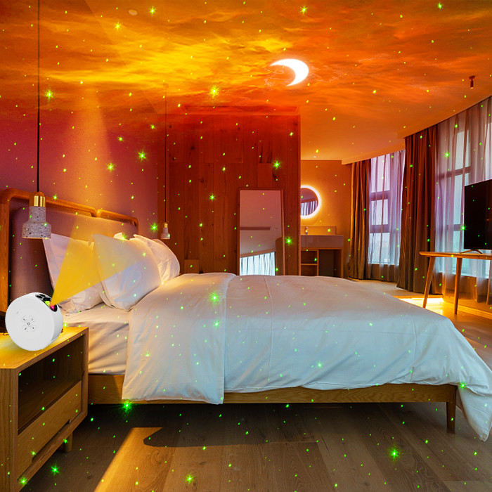Practical 5V Sky Moonlight Projector , ABS Rotating Moon Star Projection Lamp