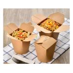 Compostable Eco-Friendly Boxes Fast Food Noodle Takeout Paper Packaging Box Food