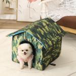 Pet Bed Foldable Oxford Cloth Dog House Waterproof Small Animals in Outdoor and