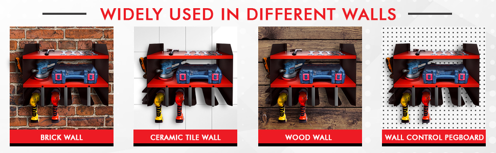 Power Tools Organizer Heavy Duty Wall Mounted Storage Rack Plastic Type Electric Drill
