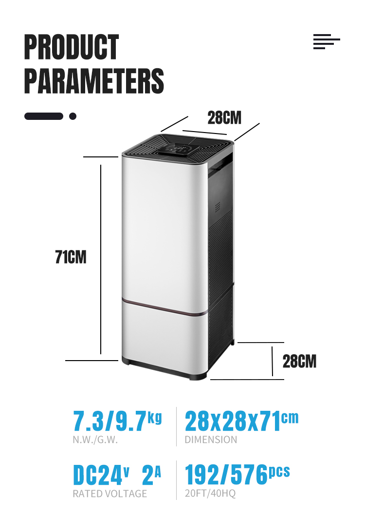 HEPA H12 Filter PM2.5 Air Filter Smoke Small Ionizer Air Purifier For Home