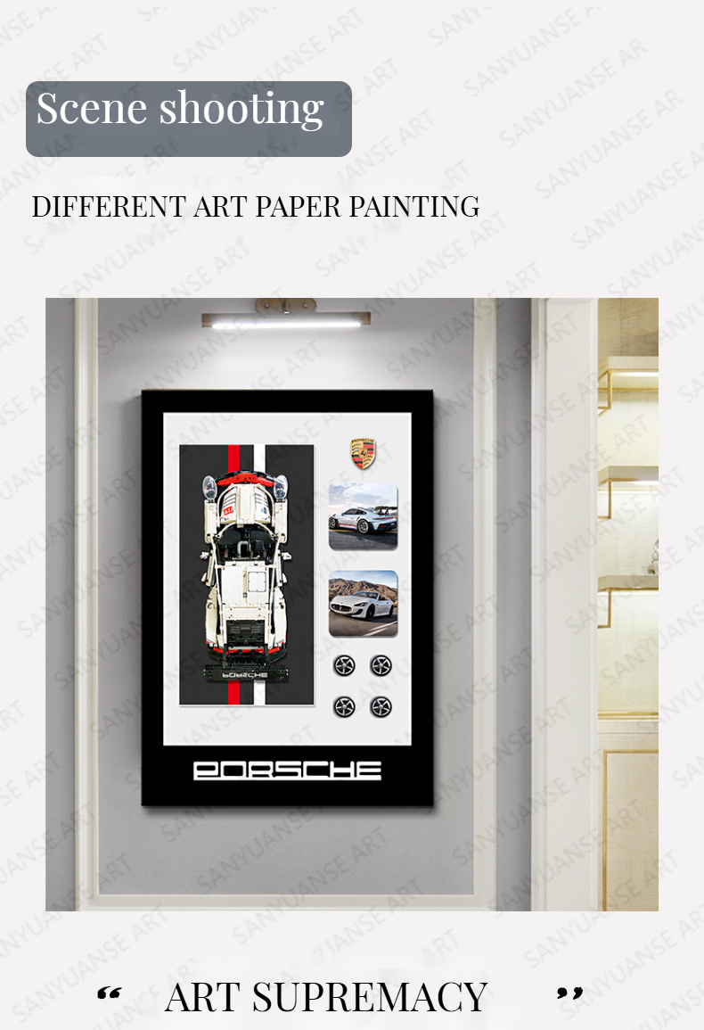 COATING Exclusive Modern Custom Sports Cars Wall Display Frame Designer House Models Building Block Concept Wall Murals