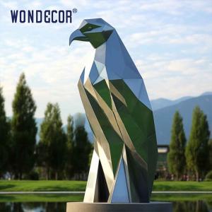 Quality Large outdoor metal art abstract animal geometry eagle stainless steel sculpture wholesale