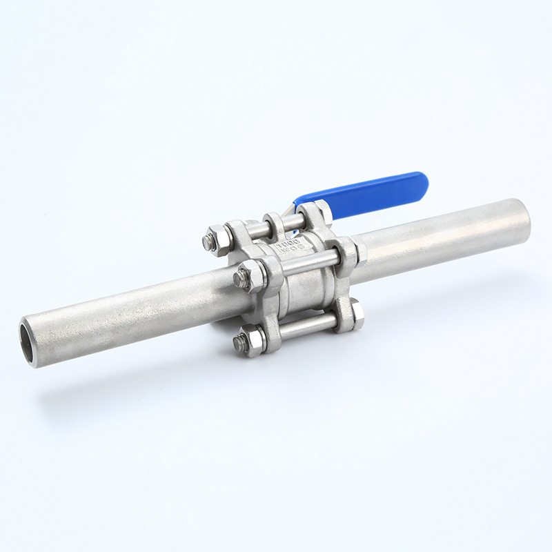 Stainelss Steel 3PC Ball Valve Extended Tube