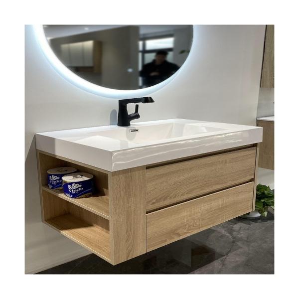 Hotel Bathroom Furniture Custom Size Waterproof Vanity Floor Mounted and Space