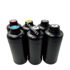 Quality CMYKW V UV Vanish Ink For Digital Printing 1000ml For Sticker Flatbed UV Printer I3200 XP600 Heads wholesale