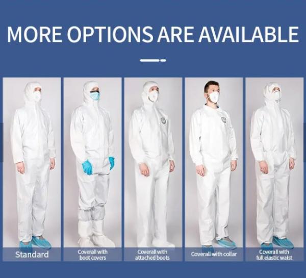 Microporous 60GSM Disposable Protective Coverall Polypropylene Body Suit Splash Resistant