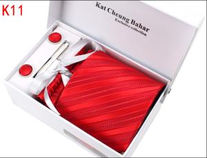 Quality fashion men's silk necktie cufflinks box gift sets wholesale