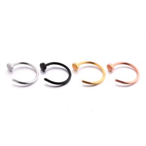 Quality Titanium Black Gold Plated Surgical Steel Nose Rings Nose Studs wholesale