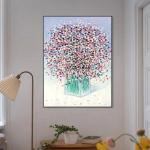 Hand Painted Colorful Flower Picture Canvas Oil Painting Wall Hanging Decorative