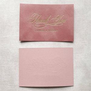 Quality Pink Gold Foil Wedding Thank You Cards Stickers Small Business Packaging Card Printing Services wholesale
