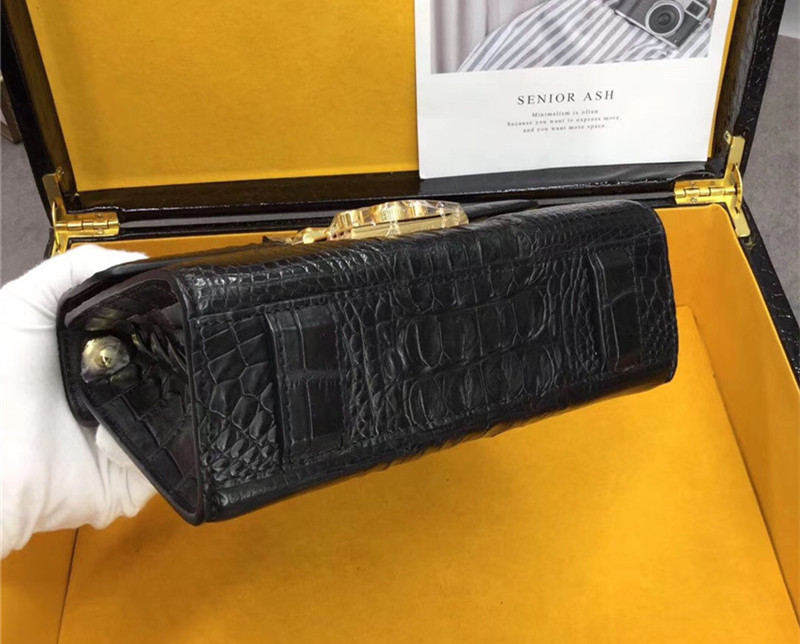 Exotic Crocodile Skin Women's Small Purse Genuine Alligator Leather Lady Flap Bag Chain Belt Female Cross Shoulder Bag