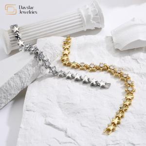 Quality Jewelry Pentagram Star 18k Gold Bracelet Diamond Zircon For Women Men wholesale