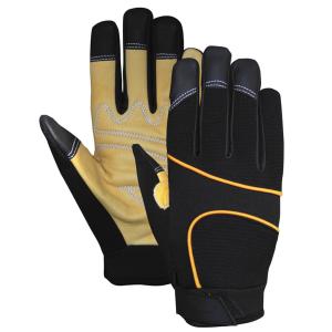 Quality Durable Leather Palm Mechanics Wear Gloves High Abrasion CE Certified wholesale