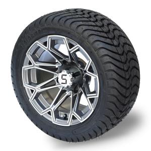 Quality 12'' Machined/Gunmetal Golf Cart Wheels And 215/35-12 DOT Street Tires Assemblies wholesale