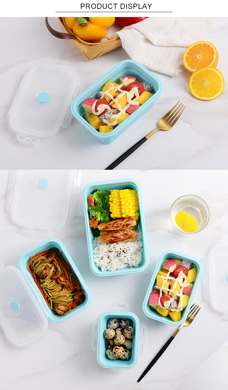 Bpa Free 550ml 1L 3L Camping Foldable Lunch Box