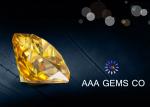 Synthetic Round Yellow Colored Moissanite Fancy Cutting Shape