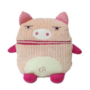 Quality Pink Pig Hand Pillow Zipper Mouth Corduroy Plush Toy ISO9001 wholesale