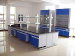 PVC Handle Steel Wood Lab Island Bench For University Laboratory