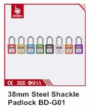 Anti-Rust Corrosion Safety Laminated LOTO Padlock for Lockout Tagout Metal steel sheets with metal shackle