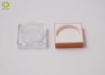 Square Plastic Empty Cosmetic Containers / Loose Powder Packaging Jar With