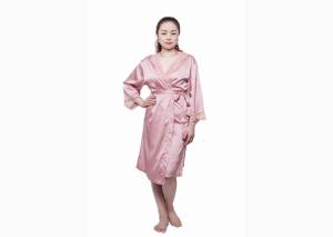 Quality Pink Color Home Ladies Satin Pyjamas Night Dresses Sleepwear Two Pcs Design wholesale