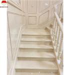 Indoor Cream Beige Marble Anti-Slip Curved Stairs Skirting Tiles for Modern