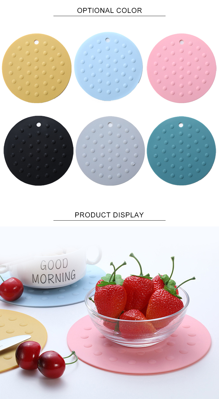 Round Thick Silicone Heat Resistance Silicone Placemat Hot Pads