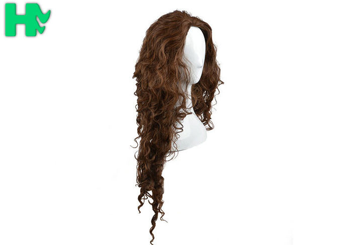 Curly Colorful Long Synthetic Wigs Non Remy Hair Ventilate Comfortable