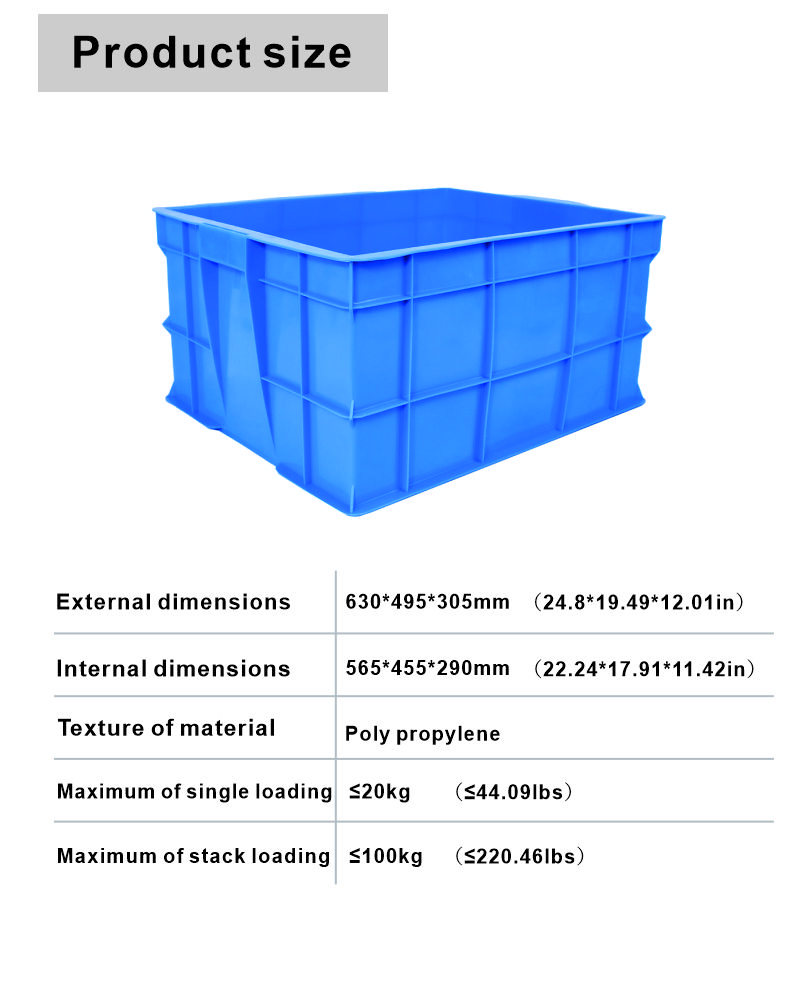 ISO9001 Certified Plastic Crate for Chicken Poultry Transport Durable 630x495x305mm