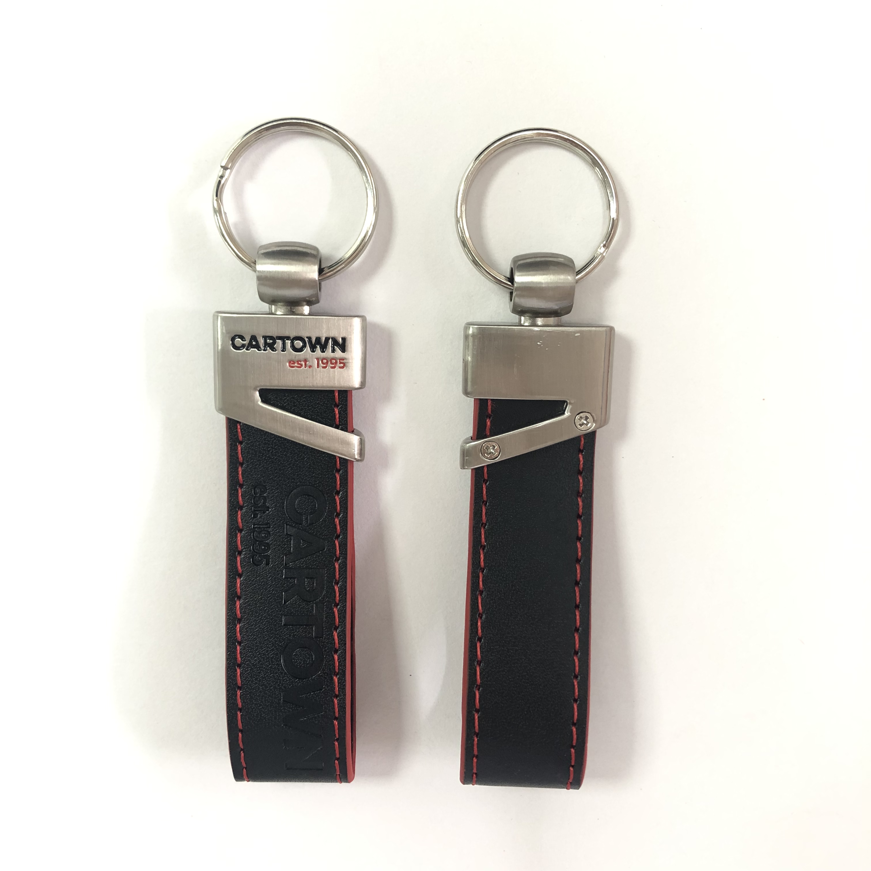 Wholesale Promotional Gifts Custom Company Engraved Logo Personalized Key Ring Chain Designers Metal Pu Custom Leather Keychain