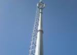 Hot-dip Galvanizing 60m Monopole Telecommunication Tower , Monopole Antenna
