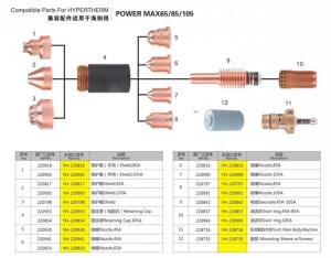 Quality Shield 220817 Compatible parts for Hypertherm 85 Consumables , Plasma Torch Parts Nozzle 220816 220819 220990 wholesale