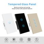 118Types US/AU/Brazil Standard Tempered Glass Panel 4Gang Touch Light Switch