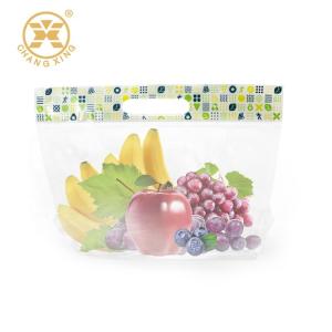 Quality 0.5kg Fruits Vent Stand Up Zipper Pouch Clear Plastic Bags For Packaging With Handle Zipper wholesale