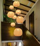 Chinese Bamboo Ball Pendant Lights Weaving Living Room Decoration Rattan Hanging