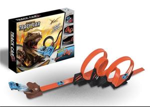 Quality 54 &quot; Dinosaur Style Hot Wheels Slot Car Track Set 4 Loops With 1 Racer Car 19Pcs wholesale