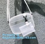 Vintage style clear PVC crossbody shoulder shopping bag, Ladies Handbag Clear