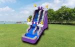 Inflatable Purple Thunder Water Slide With Pool Outdoor Playground