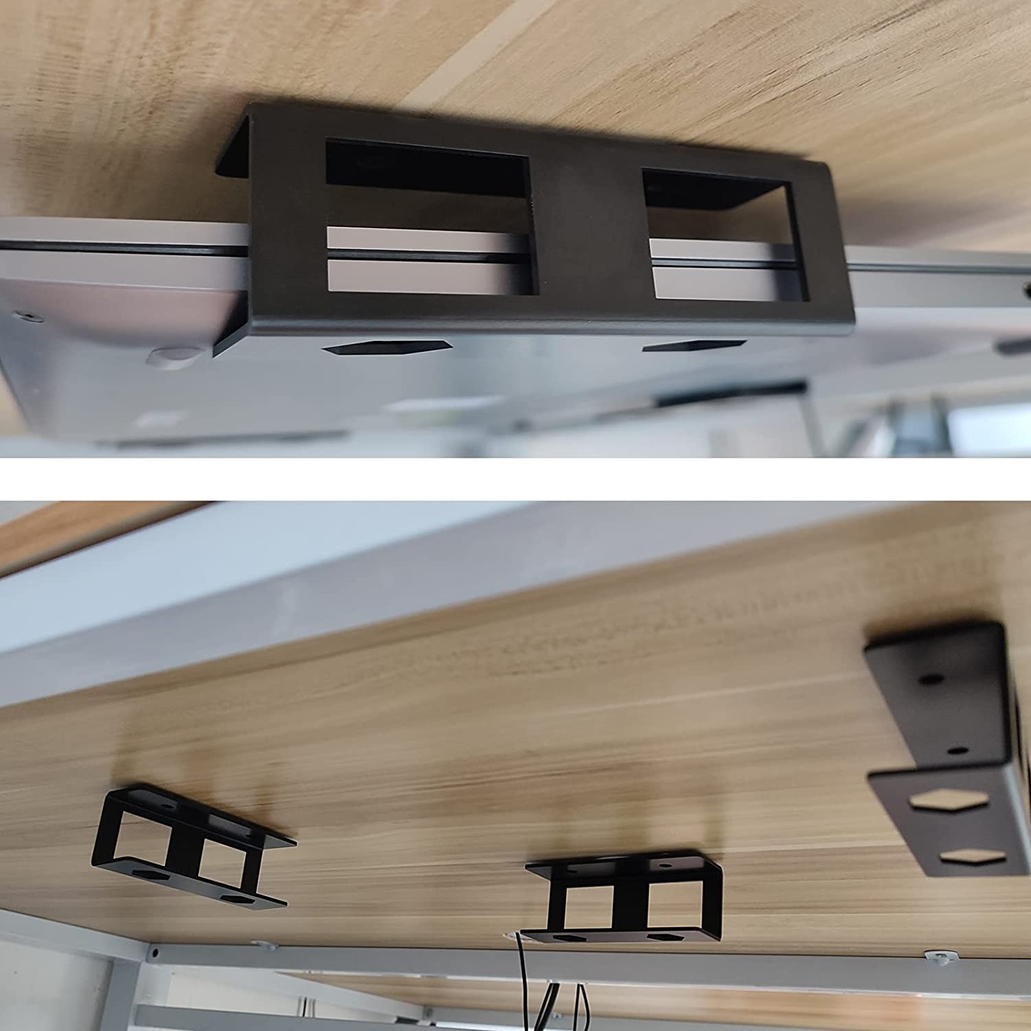 Under Desk Laptop Holder Aluminum Mount Bracket for Carbon Steel Laptop Organizer Rack