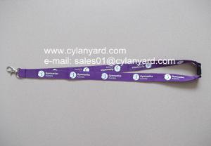 Quality Dyed color polyester neck straps with imprinted logo, wholesale