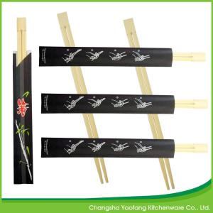 Quality 24 cm Twins disposable Bamboo Chopsticks with semi-closed paper sleeve wholesale