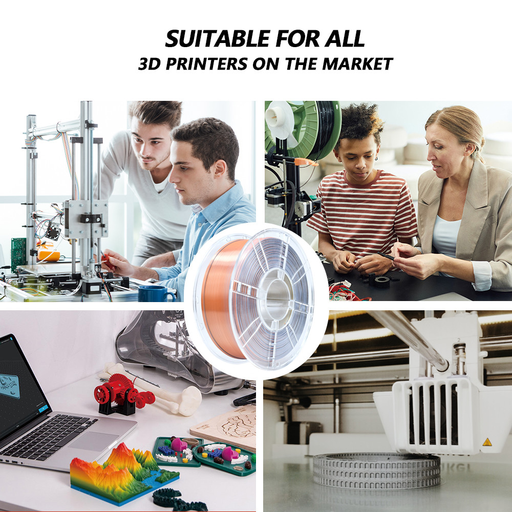 Strong Toughness 1.75mm PLA Filament for 3D Printer Silk Gold Silver Copper 3D Printing Filament