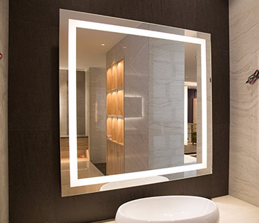 Bathroom Decorative LED Wall Mirror Glass Rectangle 5mm Copper Free Mirror for Hotel