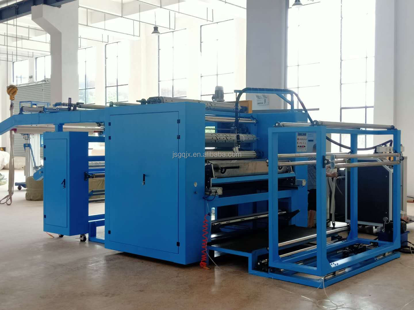 10500x4900x3500 PUR Laminating Machine for Wide Fabric Hot Melt Glue Curtain Blackout