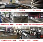 Flange mode octagonal street light pole , Min Zinc Coating 86 microns galvanized