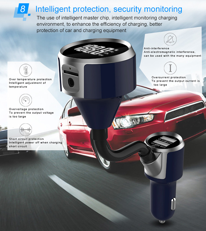 LCD Display Bluetooth Car Charger Transmitter MP3 Player 20Hz - 20Khz